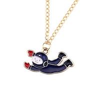 Bijoux Titulaire Organisateur Chaînes Bijoux Créatif Coréen Étoile Astronaute Série Collier Dessin Animé Mignon Fusée Lilliputien Pendentif Long Collier De Noël Étui Chaîne Cordon Étui (E, One Size)