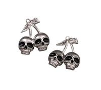 Bijoux Unisexe Stainles Stell 5pcs Squelette en émail cerise Charmes Halloween Pendants pour faire des découvertes de bricolage