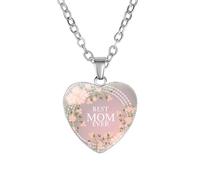 Bijoux Unisexe Stainles Stell Best Mom Ever Colliers for Women Mama Letter Coeur Sheet Pendant Chains Fashion Mother's Mother's Bijoux Accessoires Trendy CRÉATIVE pour Femmes ET Men