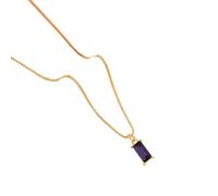 Bijoux Unisexe Stainles Stell Collier de Pendentif carré à Tendance pour Femmes Crystal CZ Chain de Serpent Simple Choker Daily Jewerly Jewelry Fashion Accessoires Créative Thing for Women and Men