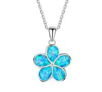 Bijoux Unisexe Stainles Stell Collier de pendentif de chouette animale mignon pour femmes Imitation bleu Imitation Opale Bijoux Bijoux de la mode Créative Créative Gift pour femmes et hommes Cadeau
