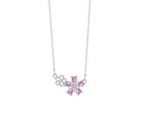 Bijoux Unisexe Stainles Stell Pink Peach Blossom Flower Pendant Chain Colliers Fory Fashion Femmes Fine Bijoux Accessoires Trendy CRÉATIVE Mise pour Femmes ET Men