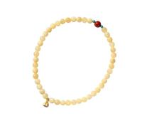 Bijoux vintage faits à la main en perles de jade jaune naturel pour symboliser la bonne fortune - Bijoux unisexes en perles de jade jaune