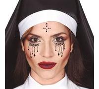 bijoux visage adhésifs bonne soeur - guirca 15810 Noir G