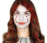 FIESTAS GUIRCA | Bijoux Visage Adhésifs Clown - Maquillage Fantaisie pour Fêtes et Célébrations - Accessoire Idéal pour Costume de Femme Adulte - Rouge