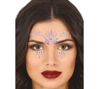 Bijoux Visage Scintillants Cristaux Fête Déco Carnaval MakeUp Glamour, Couleur : Rose