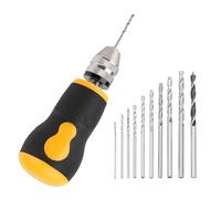 Bijuan Hélice Perceuse Portable Ensemble d'Outils pour Bois et | 1 perceuse à main + 10 forets 0,8-3,0 mm, longueur 90 mm, léger et portable, poignée antidérapante, précision élevée.