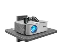 BiJun Étagère Flottante pour Meuble TV, Meuble TV Suspendu Support Mural pour Projecteur Média de Divertissement Étagère DVD pour PS4/Décodeur de Câbles/Lecteurs DVD/Console de Jeu (Gris 1Couche)