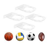 BiJun Support Ballon Mural, Support Ballon Foot en Acrylique, Support Ballon Basket pour Placer et Présenter Les Balles, pour Basketball Football Volleyball Présentoire (Transparent)