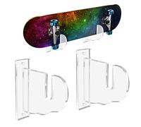 BiJun Support Skateboard, Support Mural Skateboard, Support Mural pour Planche à roulettes, Support de Rangement Horizontal (Transparent)