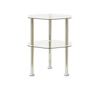 Vidaxl Table D'appoint À 2 Niveaux Transparent 38x38x50cm Verre Trempé