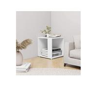 Bijzettafel 33x33x34,5 cm bewerkt hout wit809008