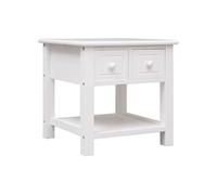 Table D'appoint Blanc 40x40x40 Cm Bois De Paulownia Blanc