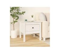 Vidaxl Table D'appoint Blanc 50x50x49 Cm Bois Massif De Pin Blanc