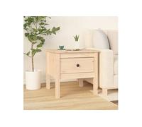 vidaXL Table d'appoint 50x50x49 cm Bois massif de pin Marron