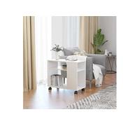 vidaXL Table d'appoint Blanc 70x35x55 cm Aggloméré