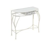 Table D'appoint Style Français Métal 82 X 39 X 76 Cm Blanc Blanc