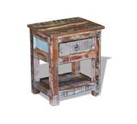 vidaXL Bijzettafel met lade 43x33x51 cm massief gerecycled hout243456 Multicolore G