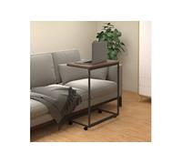 vidaXL Bijzettafel met wieltjes 55x35x70 cm bewerkt hout zwart343100 Noir G