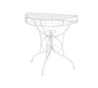 vidaXL Table d'appoint Vintage Demi-ronde Métal 72x36x74 cm Argenté