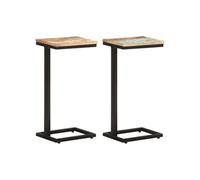 Bijzettafels 2 st 31,5x24,5x64,5 cm massief gerecycled hout321972
