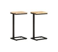 Bijzettafels 2 st 31,5x24,5x64,5 cm ruw mangohout321970