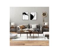 Bijzettafels 2 st 40x40x35 cm bewerkt hout bruineiken819411