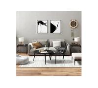 Bijzettafels 2 st 40x40x35 cm bewerkt hout zwart819403