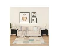 Vidaxl Tables D'appoint 2 Pcs Noir 40x40x39 Cm Bois Massif De Pin Marron