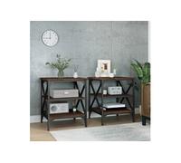 Vidaxl Tables D'appoint 2 Pcs Chêne Marron 40x42x50 Cm Bois Ingénierie Marron