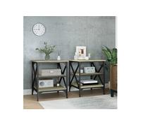 vidaXL Tables d'appoint 2 pièces Chêne Sonoma 40x42x50 cm Bois d'ingénierie Marron