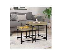 823283 vidaXL Tables d'appoint 2 pcs Chêne sonoma Bois d'ingénierie
