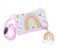 Bikasun Arcobaleno Portefeuille pour Enfant avec Porte-clés avec Cordon de Serrage, Portefeuille Pliable pour Enfants, Boho, Regali di Compleanno per Ragazze