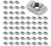 Bikasun Lot de 60 écrous à tête de marteau - Filetage M8 4040 - Profil - Acier au carbone - Fente en T - Écrous à rainure en T - Écrous marteaux pour profilé en aluminium - Fente d'extrusion - EU40-M8