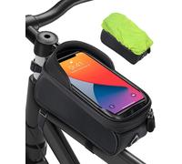 Bike Bag,Bike Frame,Cell Phone Holder,Frame Bag,Handlebar Bag,Cell Phone Holder,Top Bag With Helmet Hole For Smartphone Under 6.8 Inch (Black)