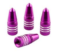 Bike Bits Lot de 4 bouchons de valve Presta - Utilisation sur les valves Presta/French (violet, fusée)