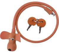 Bike Cable with Keys,Silicone Covered Kids Cable Cartoon,2 Feet Lock for Bike,Door,Skateboard,Helmet and More (Brown, Large)