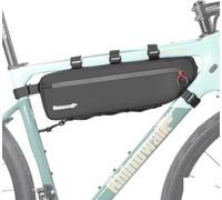 Bike Frame Bag,Waterproof Bike Frame Bag With Side Compartments,Pump Holder,Cable Guides,Reflective Bicycle Bag For Mountain Bike,Road Bike,Gravel (Black,2.7l)