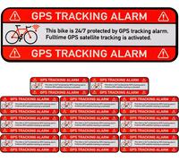 Bike Gps Tracking Alarm Stickers, 67 X 21 Mm, Self-Adhesive Film For Outdoor Use, Bicycle Warning Sticker, Anti-Theft Protection For Two Wheels, Pack Of 12