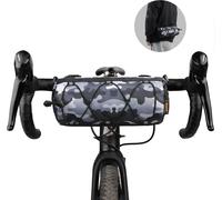 Bike Handlebar Bag,Bike Front Bag,Bike Front Bag,Storage Bag With Shoulder Strap For Road Bike,Mountain Bike,Travel Bike (Camo Grey)