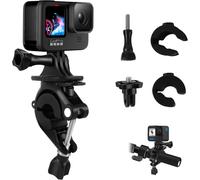 Bike Handlebar Mount for Dirt Bike Handlebar Mount Accessories for GoPro Hero13/12/11/10/9 Insta360 X3 GO3 Phones (Press to Swivel)
