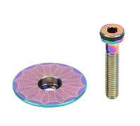 Bike Headset Haut Cap Titane alliage avant fourche de fourche vers les bouchons supérieurs Bolt Road Mountain Bike Heatset Couvercle 28,6 mm Colorful Universal