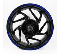 BIKE-label 700201VA Autocollant pour bord de jante de voiture et moto Motif réfléchissant Bleu 9 mm GP Style 17"