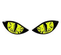 BIKE-label Autocollant 3D mauvais yeux pour voiture, moto, scooter, casque - Jaune fluo - X910061