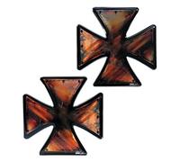 BIKE-label Autocollant voiture 3D Emblème Croix de Fer Rouillé Moto Sticker 910049