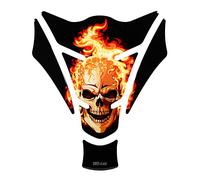 BIKE-label Tankpad 3D, autocollant moto, noir, mort, flammes, protection réservoir X500400VA