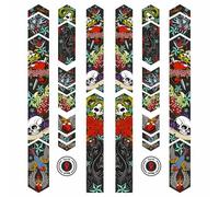 BIKE-label X400118 Lot de 14 autocollants pour vélo XL Motif tête de mort Old School