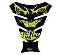 BIKE-label X502860 Evil Eyes Dont Touch My Bike Protège-réservoir 3D Jaune fluo