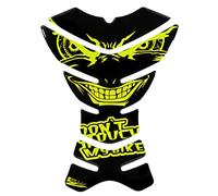 BIKE-label X502866 Evil Eyes Dont Touch My Bike Protège-réservoir 3D Jaune fluo