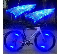 Bike LED Roue Lumières,Pack De 4 Pneus Éclairage De Roue De Vélo à Del avec Piles Incluses! Lampe à LED Étanche à Néon à Pneus,Roues De Vélo pour Adultes Et Enfants sur Vélos VTT (Blue)